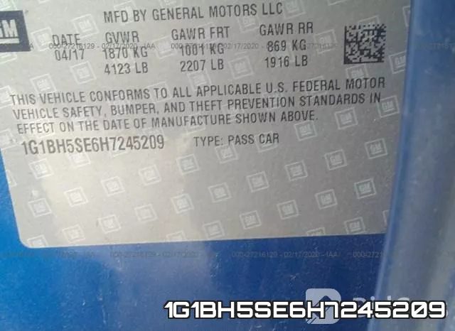1G1BH5SE6H7245209 фото 10