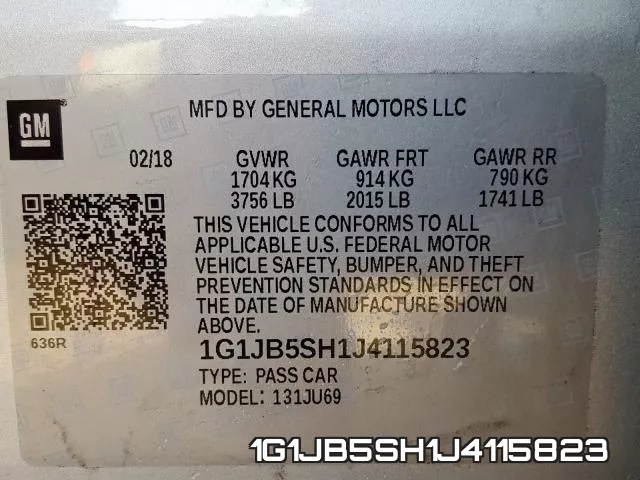 1G1JB5SH1J4115823 фото 2