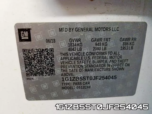 1G1ZB5ST0JF254045 фото 2