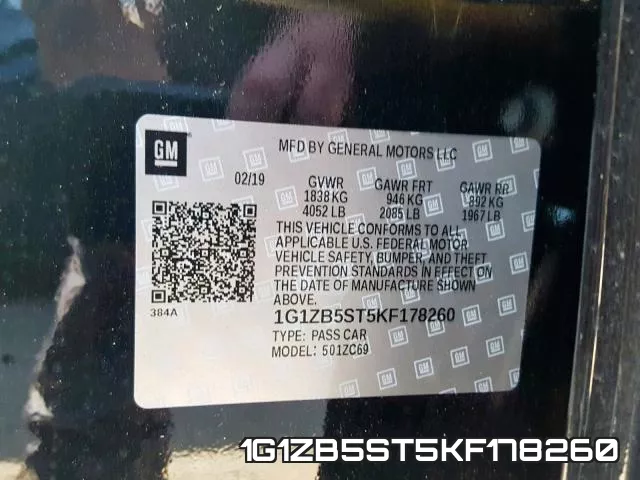 1G1ZB5ST5KF178260 фото 2