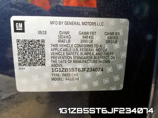 1G1ZB5ST6JF234074 фото 2