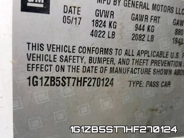 1G1ZB5ST7HF270124 фото 2