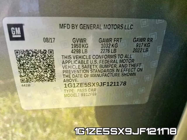 1G1ZE5SX9JF121178 фото 2