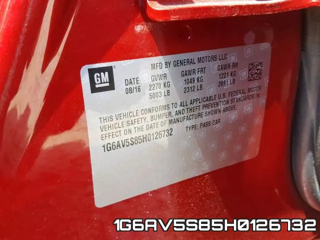 1G6AV5S85H0126732 фото 2