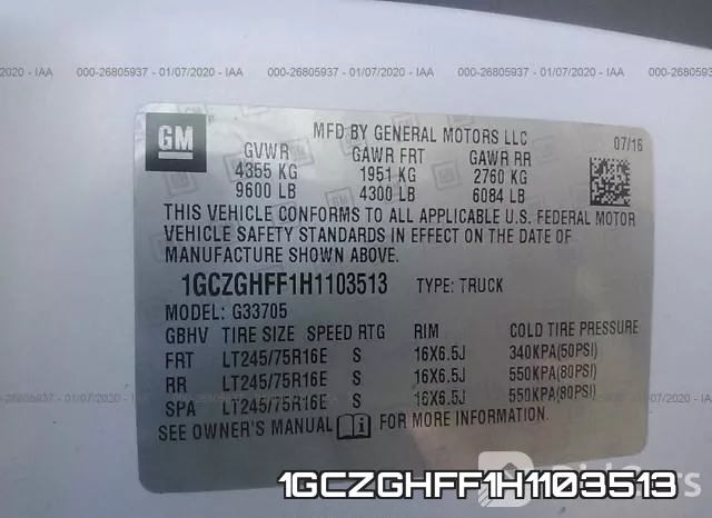 1GCZGHFF1H1103513 фото 10
