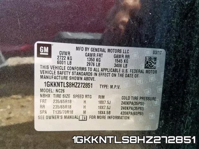 1GKKNTLS8HZ272851 фото 2