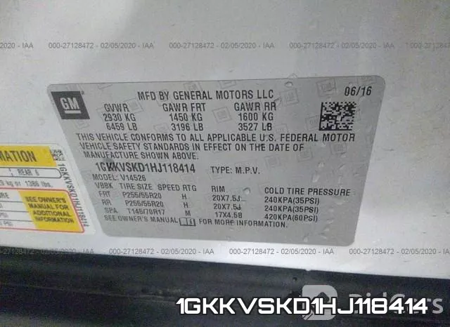 1GKKVSKD1HJ118414 фото 10