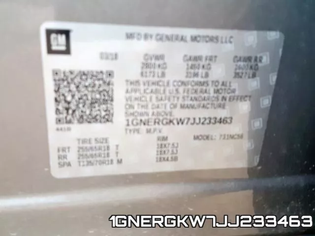 1GNERGKW7JJ233463 фото 2