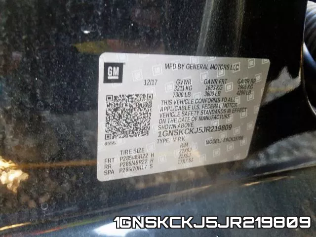 1GNSKCKJ5JR219809 фото 2