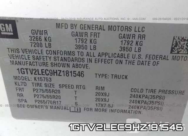 1GTV2LEC9HZ181546 фото 10
