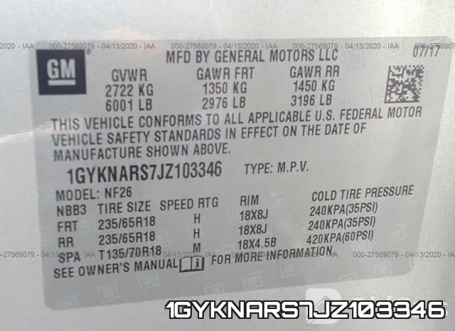 1GYKNARS7JZ103346 фото 10