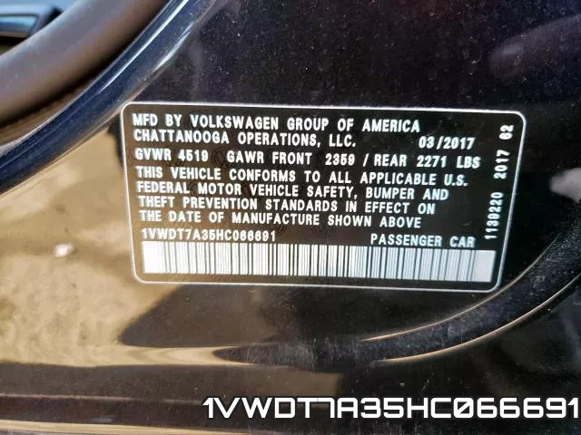 1VWDT7A35HC066691 фото 2