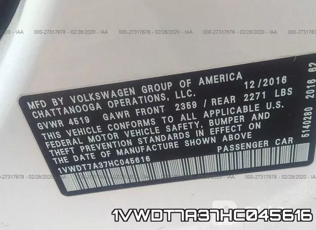 1VWDT7A37HC045616 фото 10