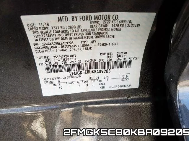 2FMGK5C80KBA09205 фото 2