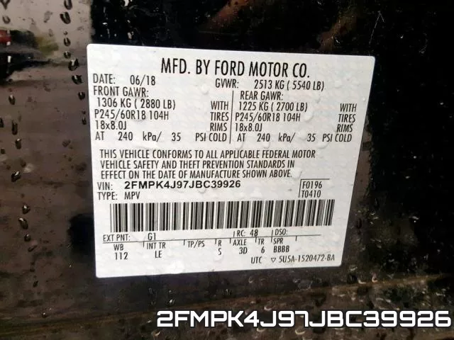 2FMPK4J97JBC39926 фото 2