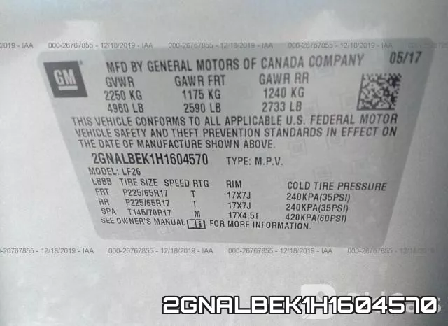 2GNALBEK1H1604570 фото 10