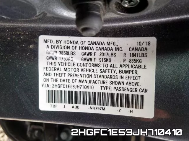 2HGFC1E53JH710410 фото 2