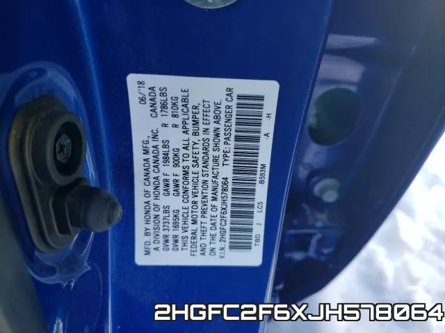 2HGFC2F6XJH578064 фото 2