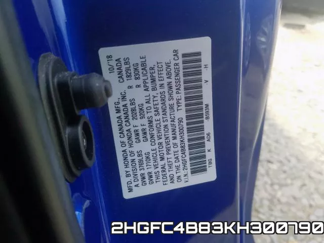 2HGFC4B83KH300790 фото 2