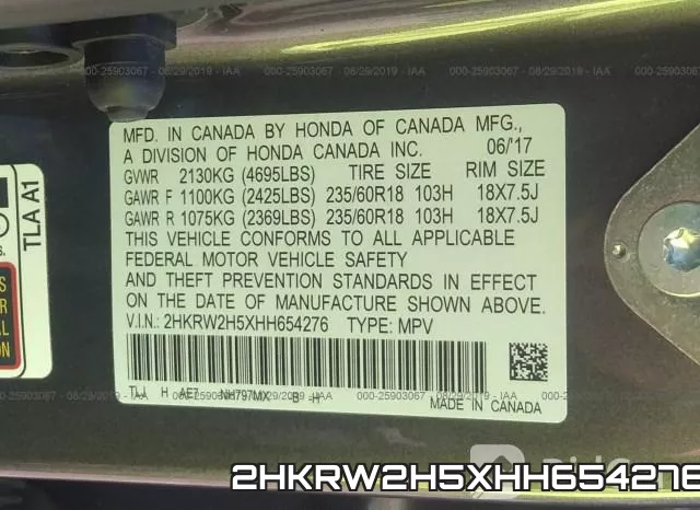 2HKRW2H5XHH654276 фото 10