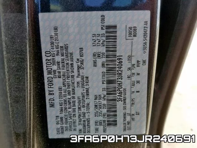 3FA6P0H73JR240691 фото 2