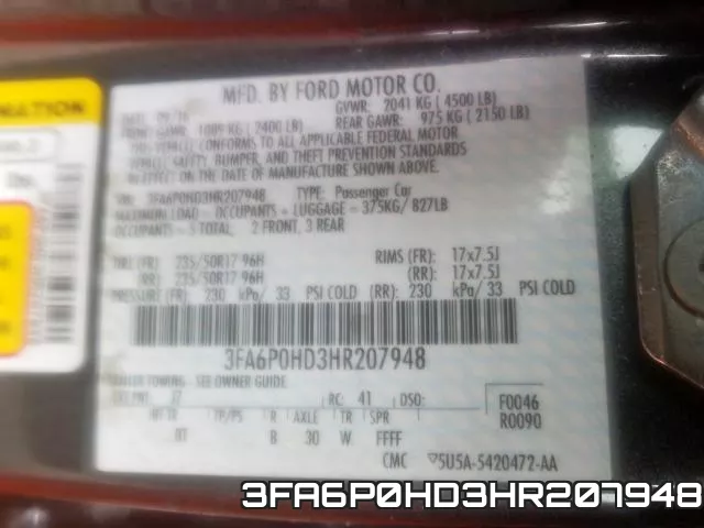 3FA6P0HD3HR207948 фото 2