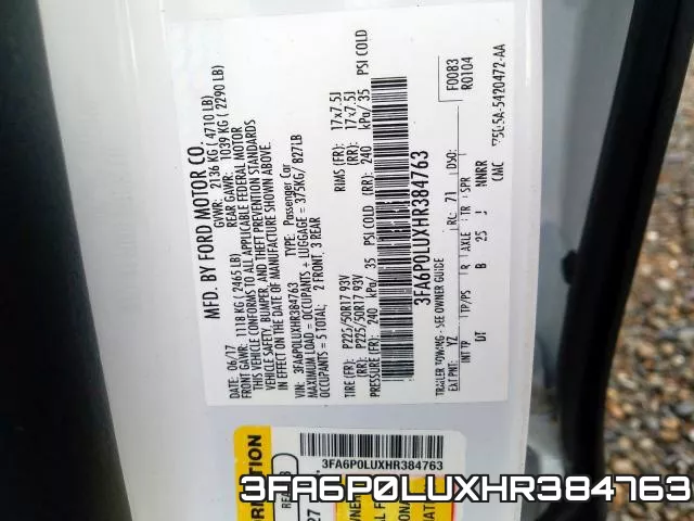 3FA6P0LUXHR384763 фото 2