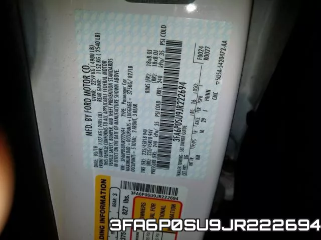 3FA6P0SU9JR222694 фото 2