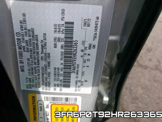 3FA6P0T92HR263365 фото 2