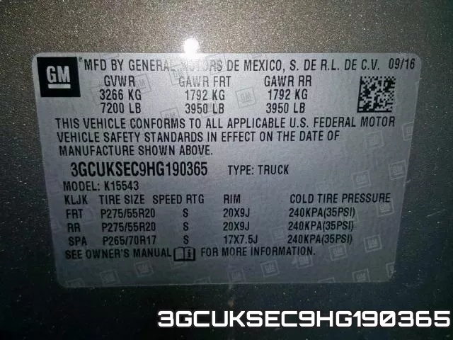 3GCUKSEC9HG190365 фото 2