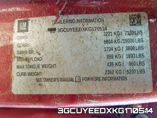 3GCUYEEDXKG170514 фото 2