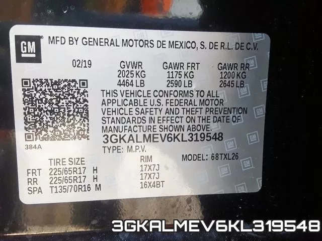 3GKALMEV6KL319548 фото 2