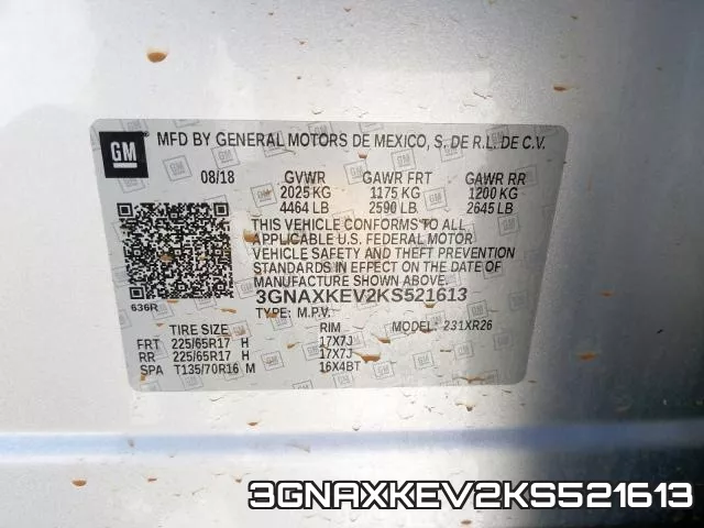 3GNAXKEV2KS521613 фото 2