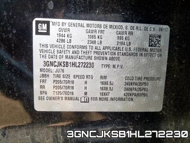 3GNCJKSB1HL272230 фото 2