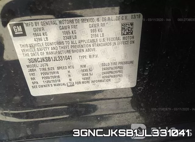 3GNCJKSB1JL331041 фото 10