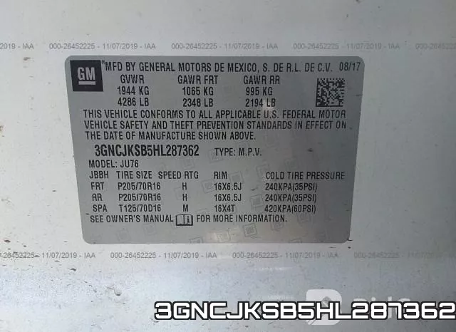 3GNCJKSB5HL287362 фото 10