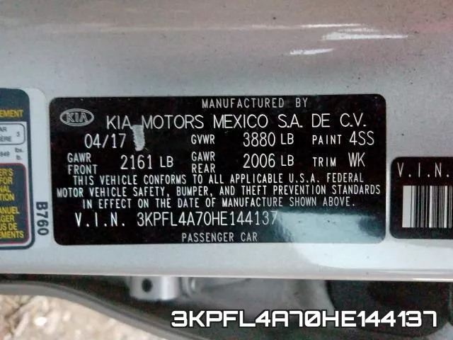 3KPFL4A70HE144137 фото 2