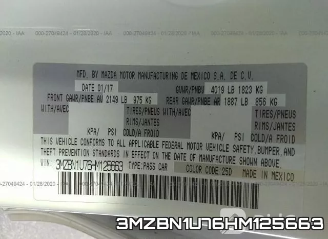 3MZBN1U76HM125663 фото 10