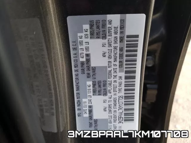 3MZBPAAL7KM107708 фото 2