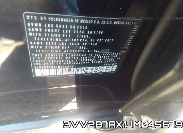 3VV2B7AX1JM045679 фото 10