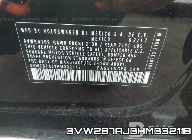 3VW2B7AJ3HM332118 фото 10