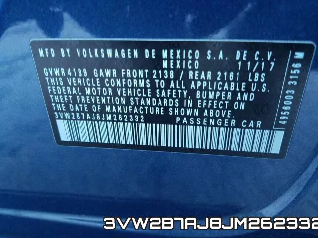 3VW2B7AJ8JM262332 фото 2