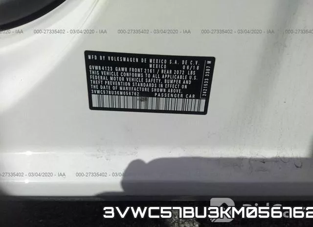 3VWC57BU3KM056762 фото 10