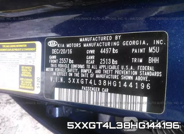 5XXGT4L38HG144196 фото 10