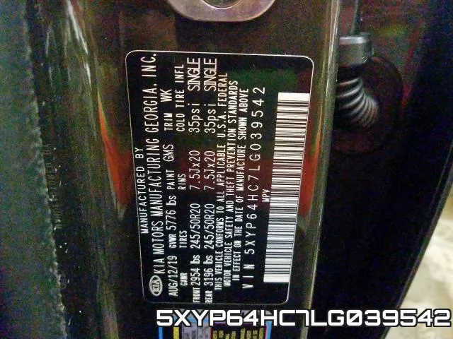 5XYP64HC7LG039542 фото 2