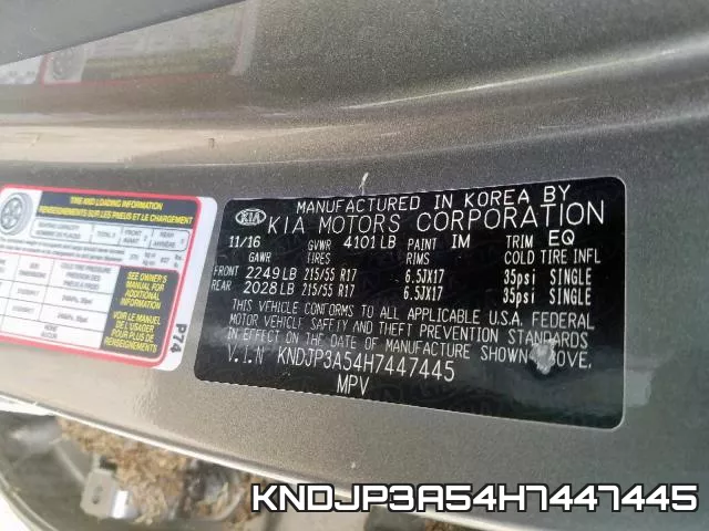 KNDJP3A54H7447445 фото 2