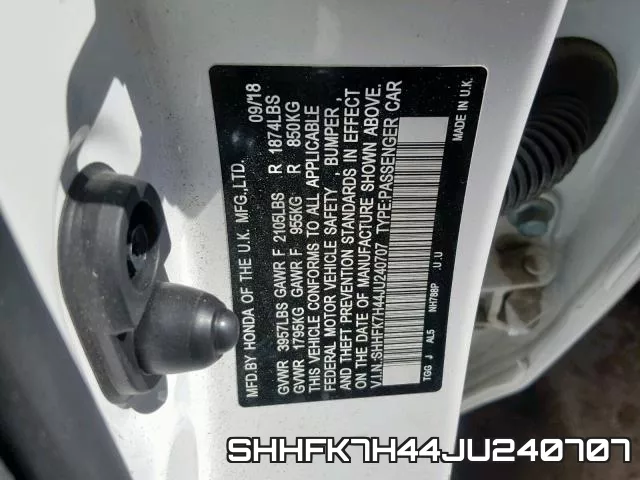 SHHFK7H44JU240707 фото 2