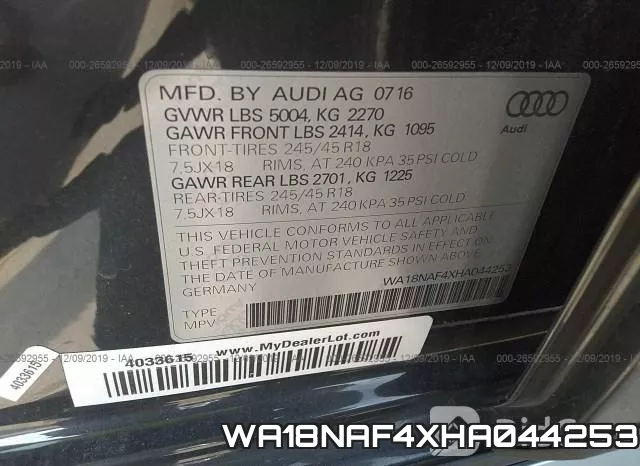 WA18NAF4XHA044253 фото 10