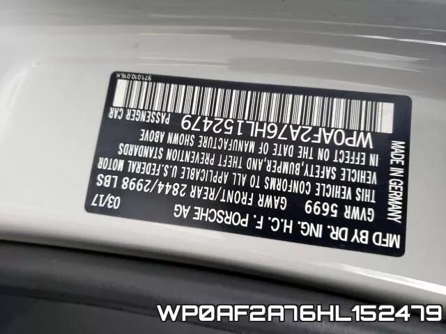WP0AF2A76HL152479 фото 2