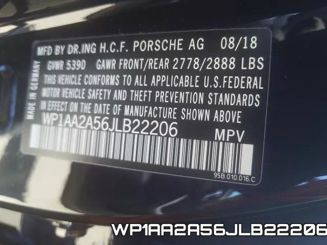 WP1AA2A56JLB22206 фото 2
